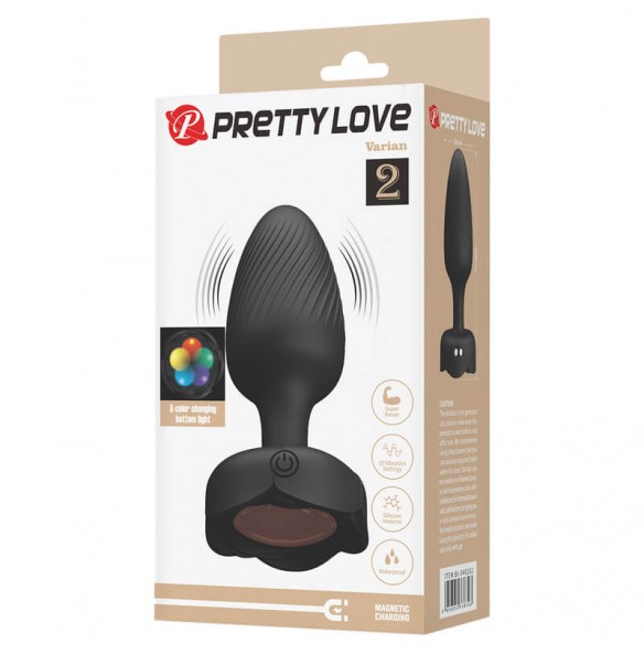 Pretty Love - Varian RGB Light Vibrating Anal Plug (Chargeable - Black) Pretty Love - Varian RGB Light Vibrating Anal Plug (Chargeable - Black)